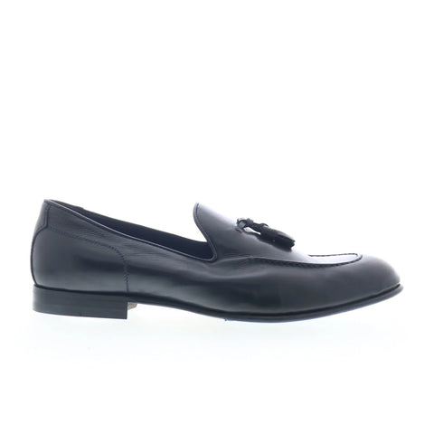 Di Bianco Bari Mens Blue Leather Slip On Loafers & Slip Ons Casual Shoes