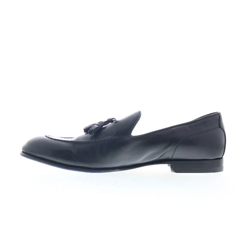Di Bianco Bari Mens Blue Leather Slip On Loafers & Slip Ons Casual Shoes