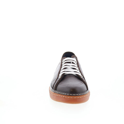 Di Bianco Bella Mens Brown Leather Lace Up Lifestyle Sneakers Shoes