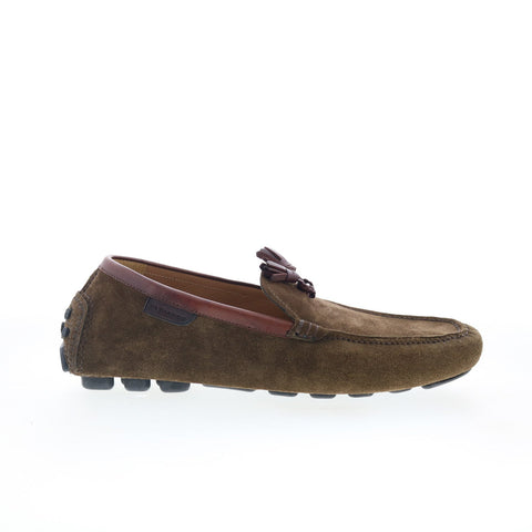 Di Bianco Benzoni Mens Brown Suede Slip On Loafers & Slip Ons Casual Shoes