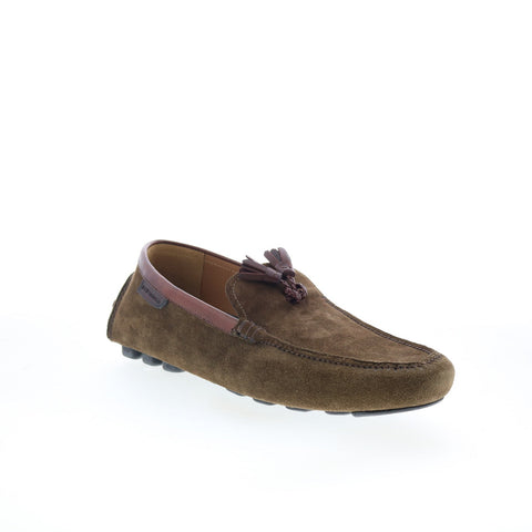 Di Bianco Benzoni Mens Brown Suede Slip On Loafers & Slip Ons Casual Shoes