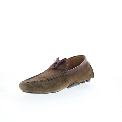 Di Bianco Benzoni Mens Brown Suede Slip On Loafers & Slip Ons Casual Shoes
