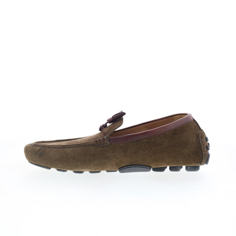 Di Bianco Benzoni Mens Brown Suede Slip On Loafers & Slip Ons Casual Shoes