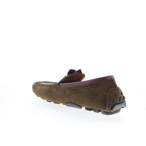 Di Bianco Benzoni Mens Brown Suede Slip On Loafers & Slip Ons Casual Shoes