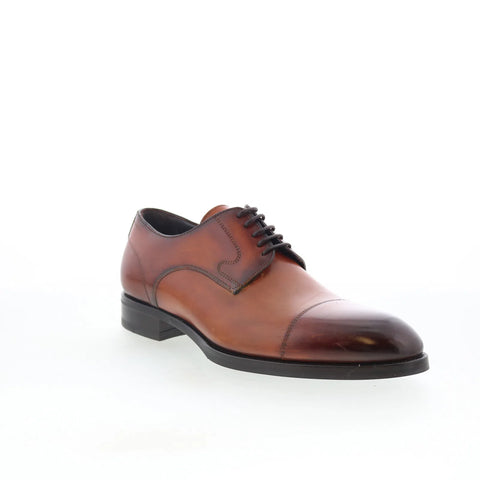 Di Bianco Bergamo Mens Brown Leather Oxfords & Lace Ups Cap Toe Shoes