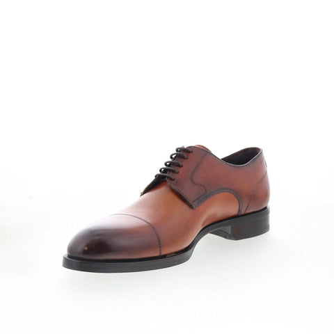 Di Bianco Bergamo Mens Brown Leather Oxfords & Lace Ups Cap Toe Shoes