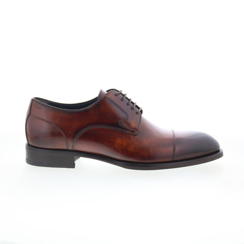 Di Bianco Bergamo Mens Brown Leather Oxfords & Lace Ups Cap Toe Shoes