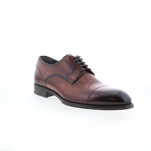 Di Bianco Bergamo Mens Brown Leather Oxfords & Lace Ups Cap Toe Shoes