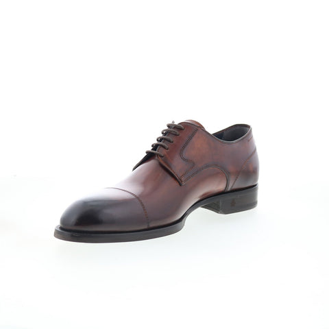 Di Bianco Bergamo Mens Brown Leather Oxfords & Lace Ups Cap Toe Shoes