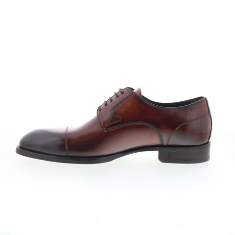 Di Bianco Bergamo Mens Brown Leather Oxfords & Lace Ups Cap Toe Shoes