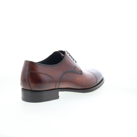 Di Bianco Bergamo Mens Brown Leather Oxfords & Lace Ups Cap Toe Shoes
