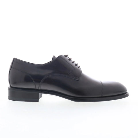 Di Bianco Bergamo Mens Black Leather Oxfords & Lace Ups Cap Toe Shoes