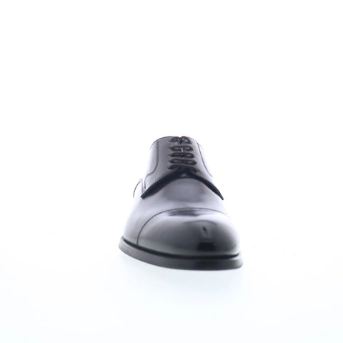 Di Bianco Bergamo Mens Black Leather Oxfords & Lace Ups Cap Toe Shoes