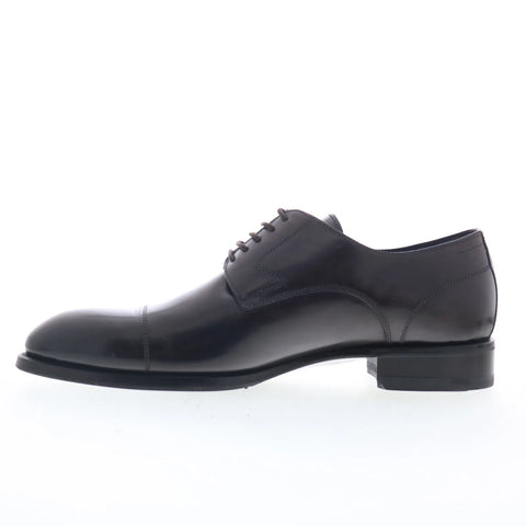 Di Bianco Bergamo Mens Black Leather Oxfords & Lace Ups Cap Toe Shoes