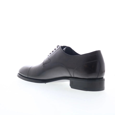 Di Bianco Bergamo Mens Black Leather Oxfords & Lace Ups Cap Toe Shoes