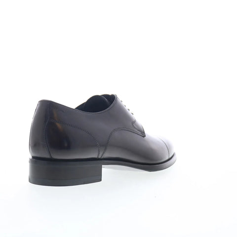 Di Bianco Bergamo Mens Black Leather Oxfords & Lace Ups Cap Toe Shoes