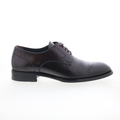 Di Bianco Bergamo Mens Brown Leather Oxfords & Lace Ups Cap Toe Shoes