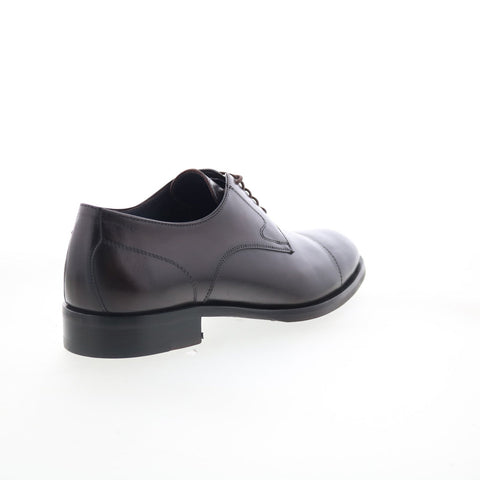 Di Bianco Bergamo Mens Brown Leather Lace Up Oxfords & Lace Ups Cap Toe Shoes