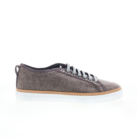 Di Bianco Biella Mens Gray Canvas Lace Up Lifestyle Sneakers Shoes