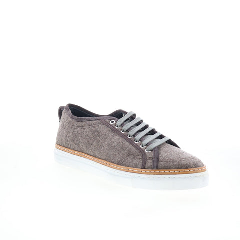 Di Bianco Biella Mens Gray Canvas Lace Up Lifestyle Sneakers Shoes