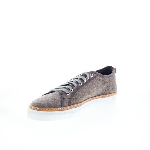 Di Bianco Biella Mens Gray Canvas Lace Up Lifestyle Sneakers Shoes