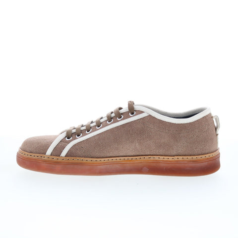 Di Bianco Biella Mens Brown Canvas Lace Up Lifestyle Sneakers Shoes