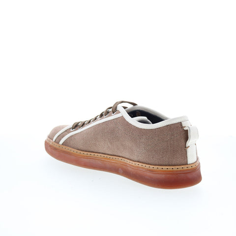 Di Bianco Biella Mens Brown Canvas Lace Up Lifestyle Sneakers Shoes