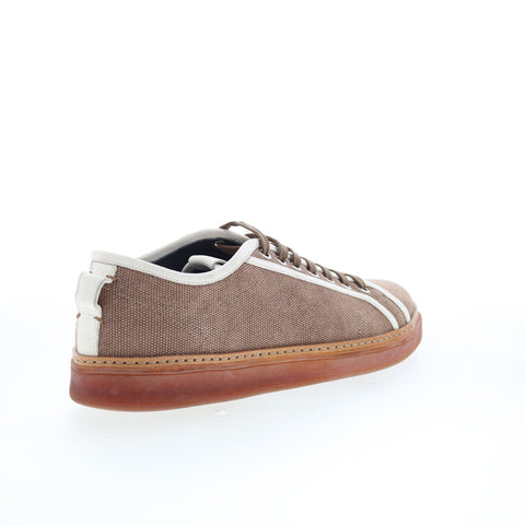 Di Bianco Biella Mens Brown Canvas Lace Up Lifestyle Sneakers Shoes