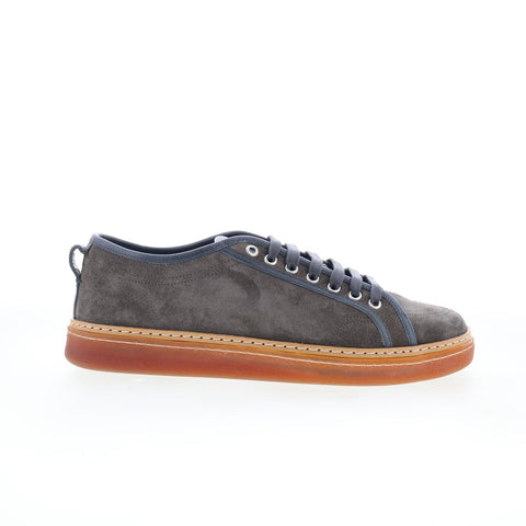 Di Bianco Biella Mens Gray Suede Lace Up Lifestyle Sneakers Shoes