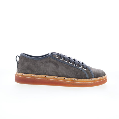 Di Bianco Biella Mens Gray Suede Lace Up Lifestyle Sneakers Shoes