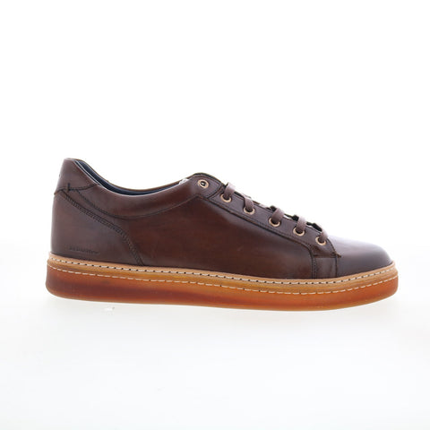 Di Bianco Binetto Mens Brown Leather Lace Up Lifestyle Sneakers Shoes
