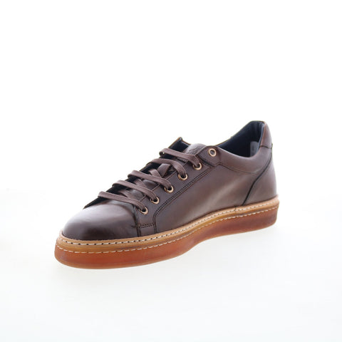 Di Bianco Binetto Mens Brown Leather Lace Up Lifestyle Sneakers Shoes