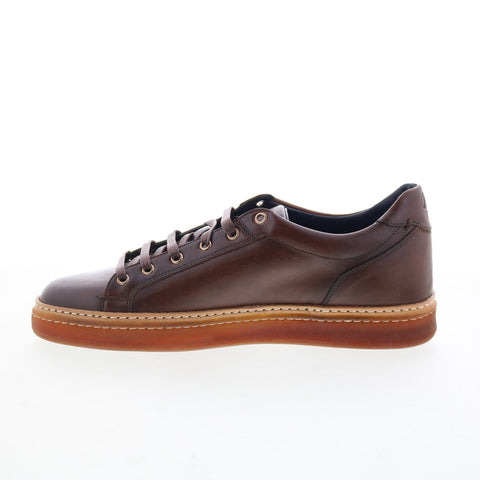 Di Bianco Binetto Mens Brown Leather Lace Up Lifestyle Sneakers Shoes