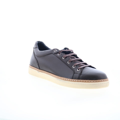 Di Bianco Binetto Mens Brown Leather Lace Up Lifestyle Sneakers Shoes