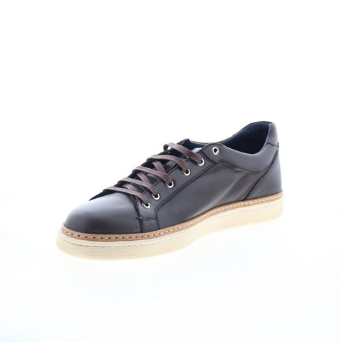 Di Bianco Binetto Mens Brown Leather Lace Up Lifestyle Sneakers Shoes