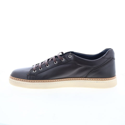 Di Bianco Binetto Mens Brown Leather Lace Up Lifestyle Sneakers Shoes