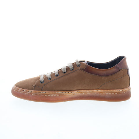 Di Bianco Binetto Cassat Mens Brown Leather Lace Up Lifestyle Sneakers Shoes