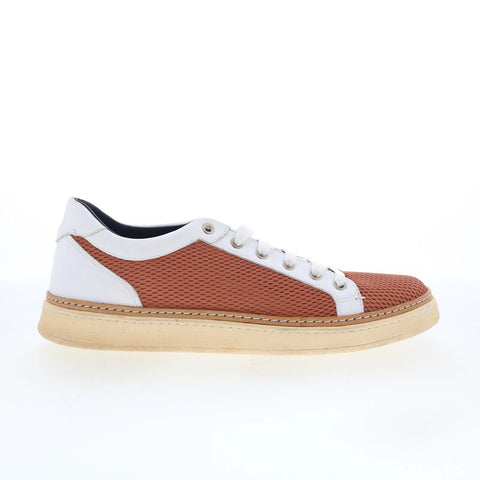 Di Bianco Binetto Mens Brown Leather Lace Up Lifestyle Sneakers Shoes