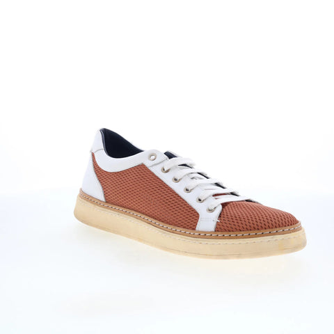 Di Bianco Binetto Mens Brown Leather Lace Up Lifestyle Sneakers Shoes