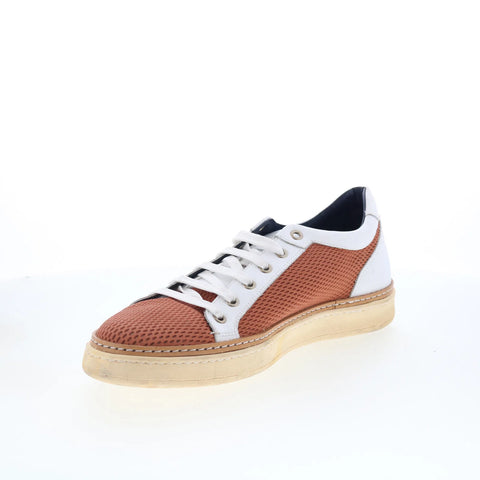 Di Bianco Binetto Mens Brown Leather Lace Up Lifestyle Sneakers Shoes