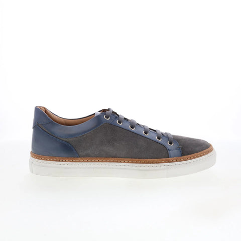 Di Bianco Binetto Mens Gray Leather Lace Up Lifestyle Sneakers Shoes