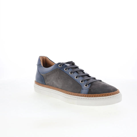 Di Bianco Binetto Mens Gray Leather Lace Up Lifestyle Sneakers Shoes