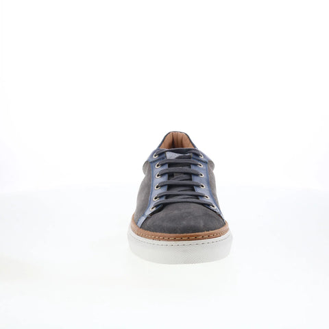 Di Bianco Binetto Mens Gray Leather Lace Up Lifestyle Sneakers Shoes