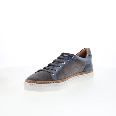 Di Bianco Binetto Mens Gray Leather Lace Up Lifestyle Sneakers Shoes