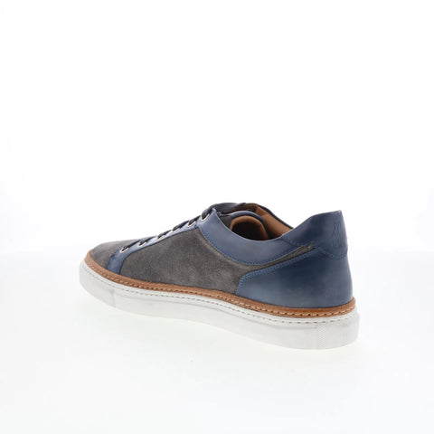 Di Bianco Binetto Mens Gray Leather Lace Up Lifestyle Sneakers Shoes