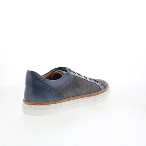 Di Bianco Binetto Mens Gray Leather Lace Up Lifestyle Sneakers Shoes