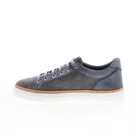 Di Bianco Binetto Mens Gray Suede Lace Up Lifestyle Sneakers Shoes