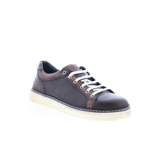 Di Bianco Binetto Mens Brown Leather Lace Up Lifestyle Sneakers Shoes