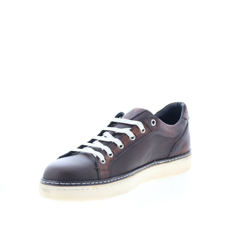 Di Bianco Binetto Mens Brown Leather Lace Up Lifestyle Sneakers Shoes