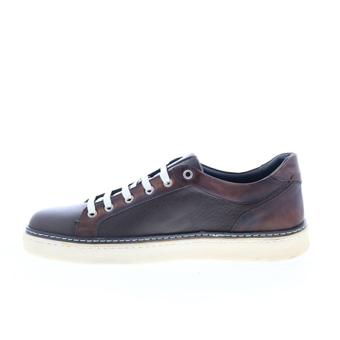 Di Bianco Binetto Mens Brown Leather Lace Up Lifestyle Sneakers Shoes
